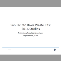 San Jacinto River Waste Pits: 2016 Studies